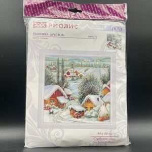 Riolis Serbian Village Cross Stitch Kit Winter Countryside Scene Elena Kolmakova